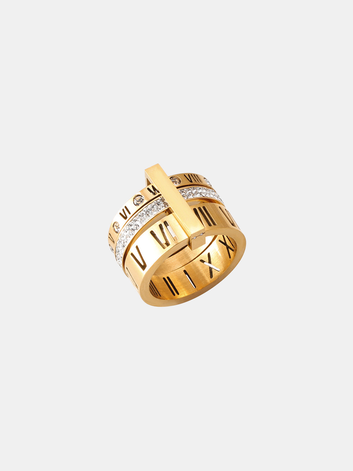 Roman Numeral Diamond Band Ring - Elegant Timeless Wedding Jewelry
