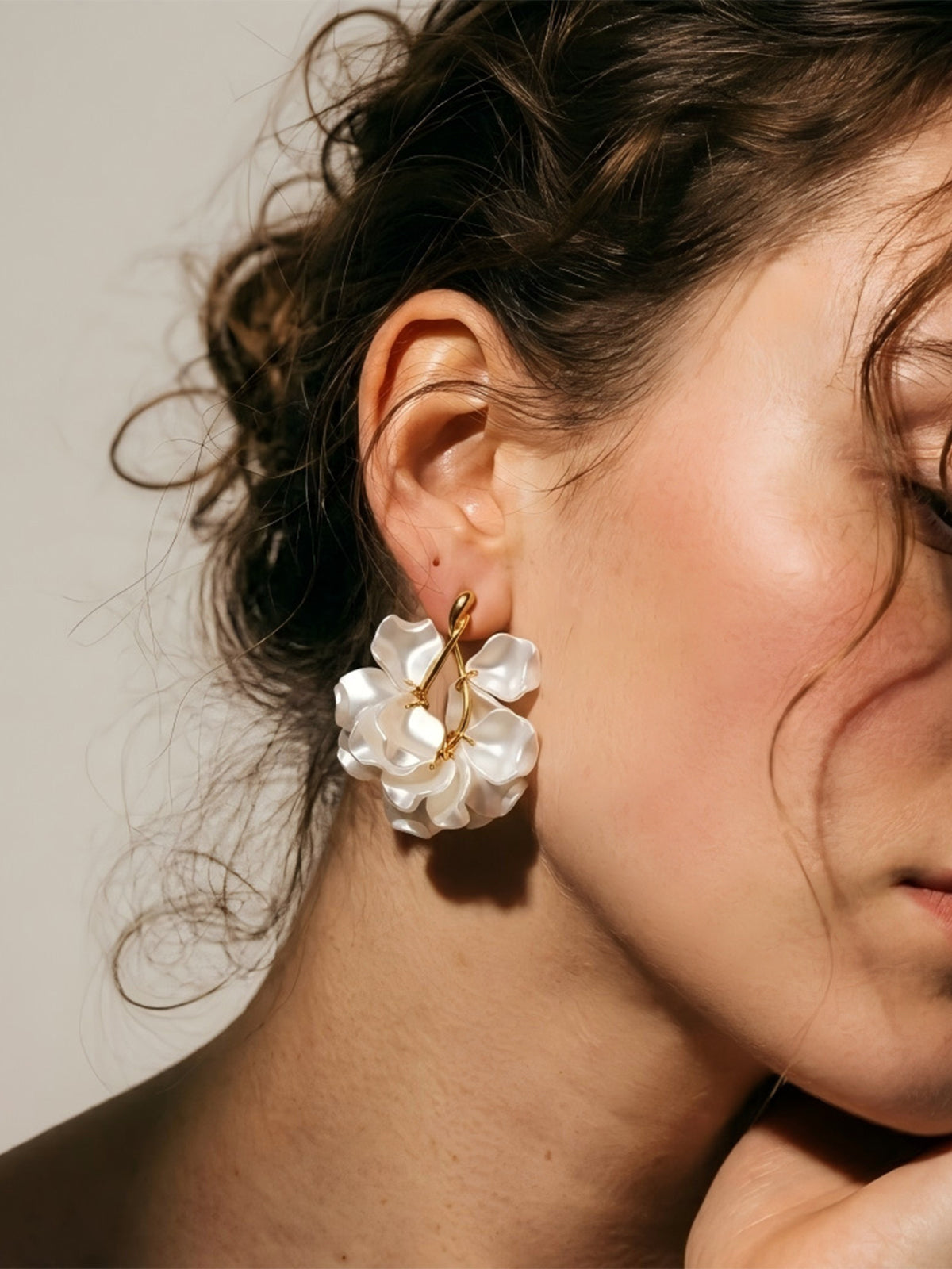 Floral Statement Drop Earrings, Elegant Bridal Wedding Jewelry