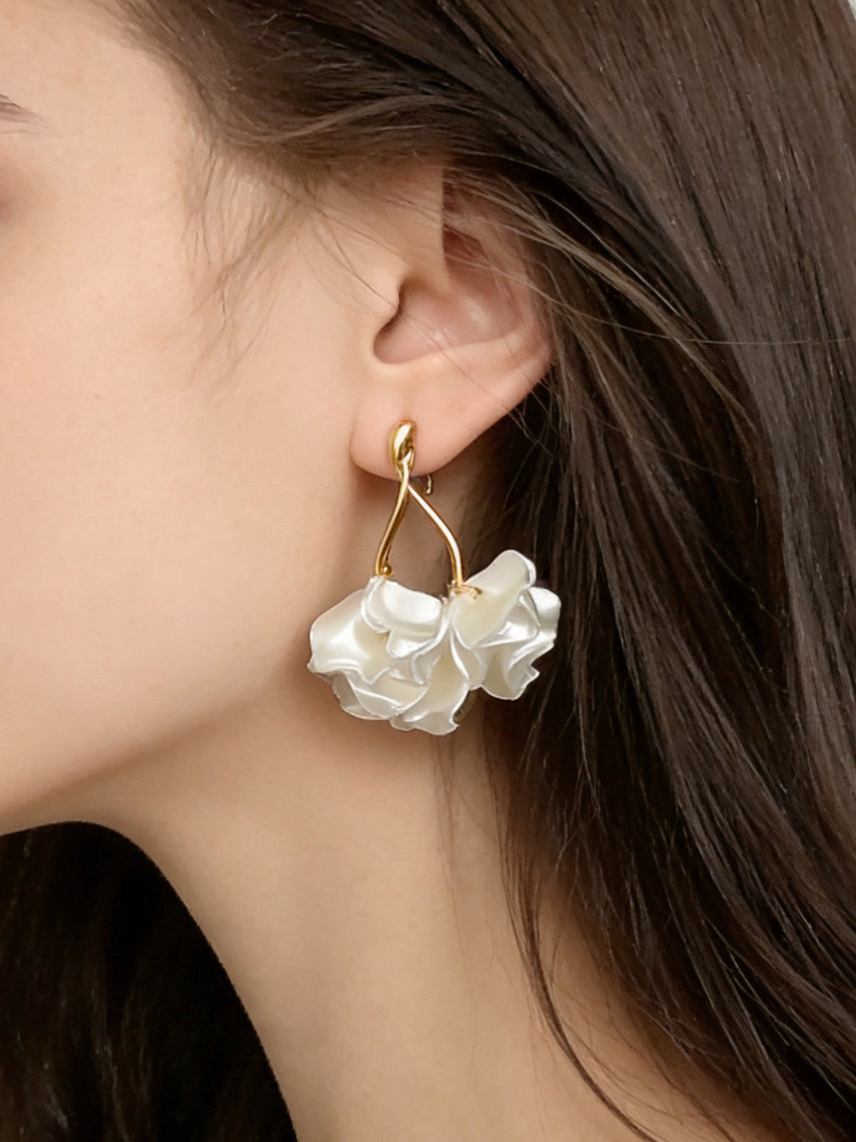 Floral Statement Drop Earrings, Elegant Bridal Wedding Jewelry