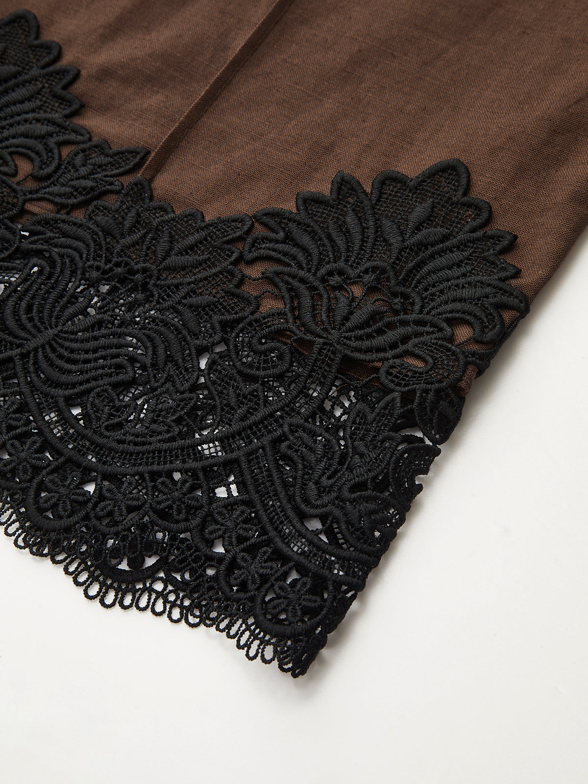 Cotton Linen Lace Trim Wide Leg Pants Breathable Comfort Women's Fashion