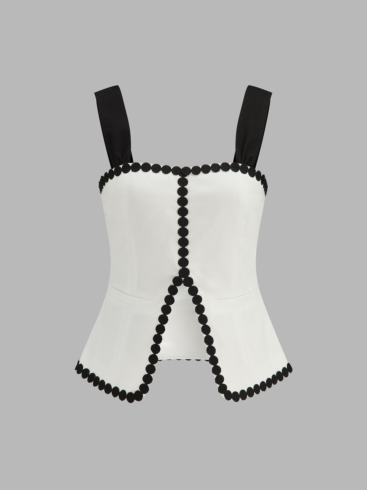 Contrast Trim Corset Shorts Set for Women Casual Summer Wear