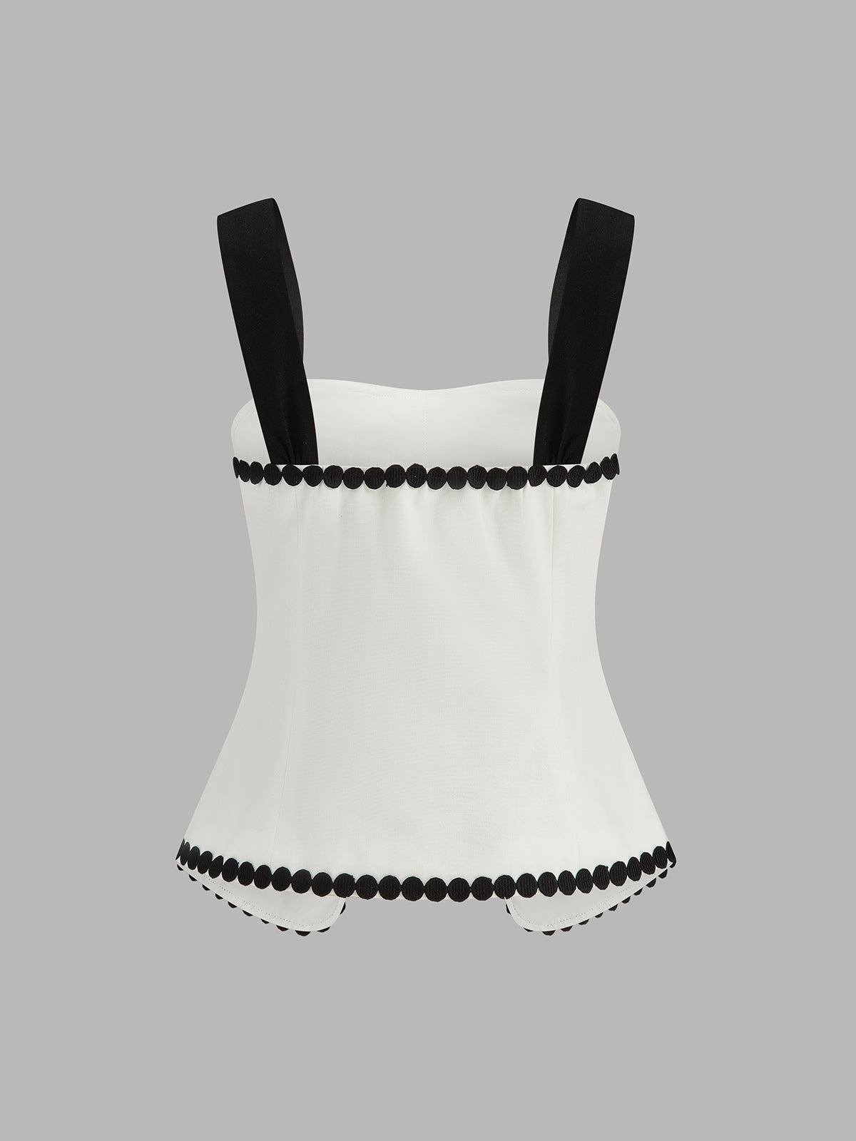 Contrast Trim Corset Shorts Set for Women Casual Summer Wear