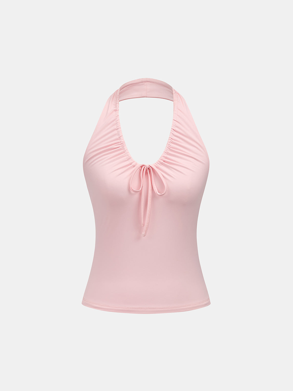 Drawstring Ruched Halter Tank Top for Women Casual Summer Wear