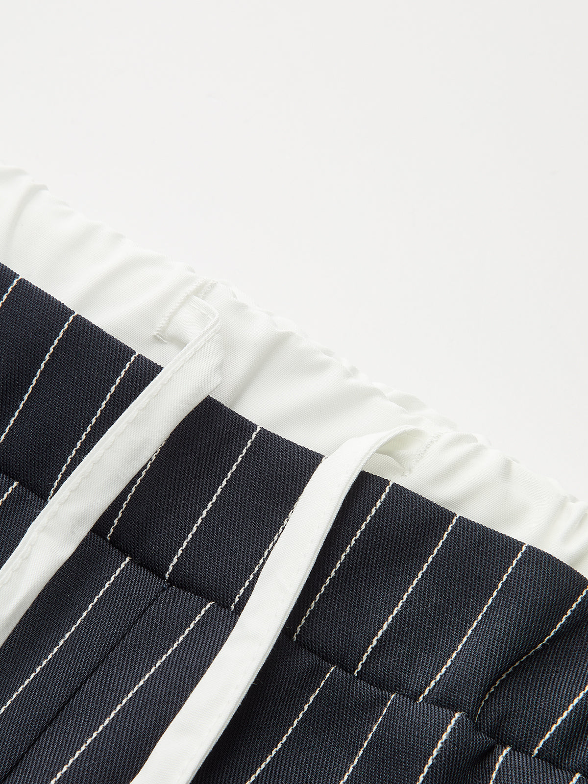 Contrast Waistband Drawstring Pinstripe Pants for Women Casual Wear