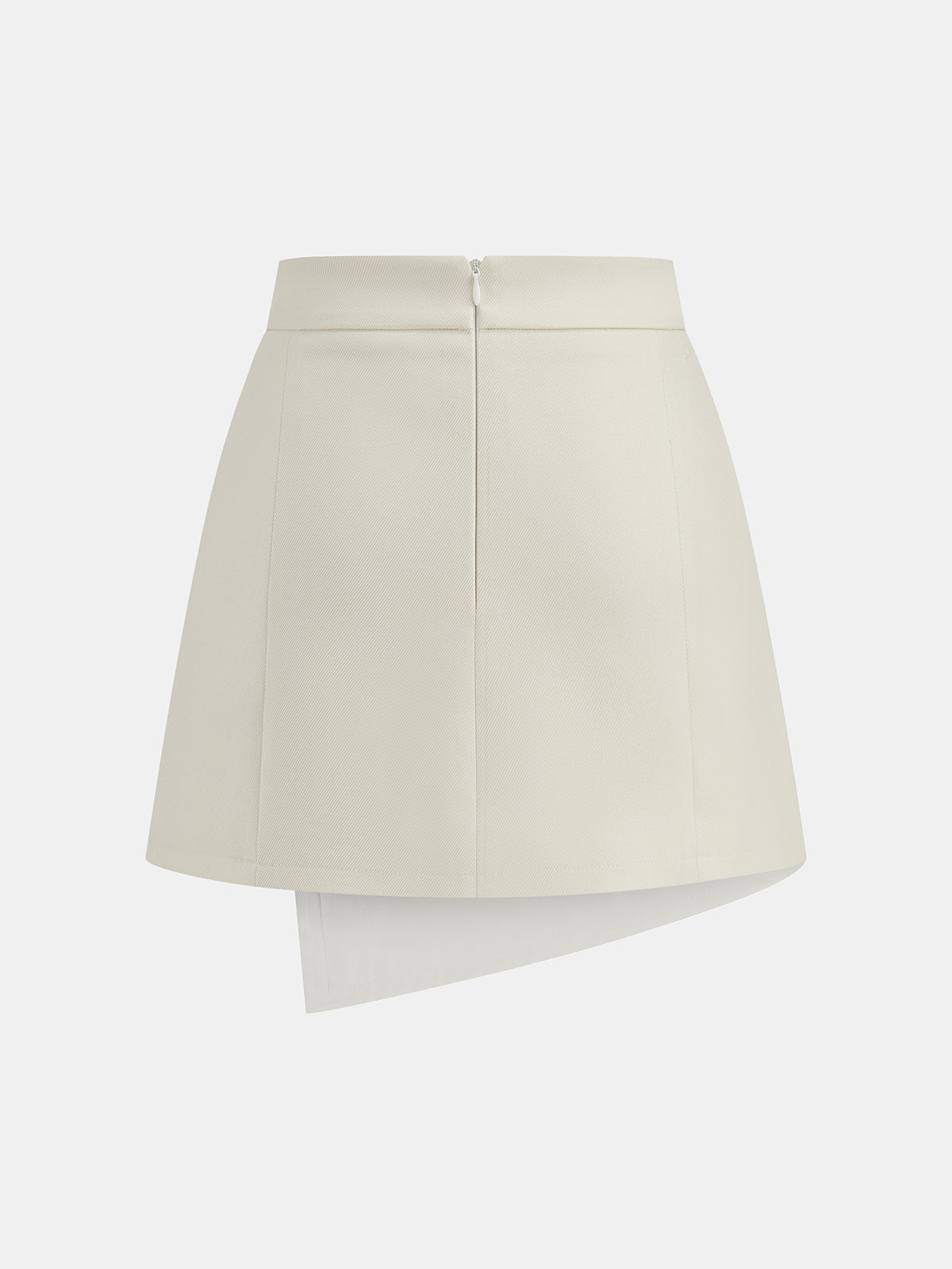 Asymmetric Buckle Detail Mini Skirt with High Waist Design