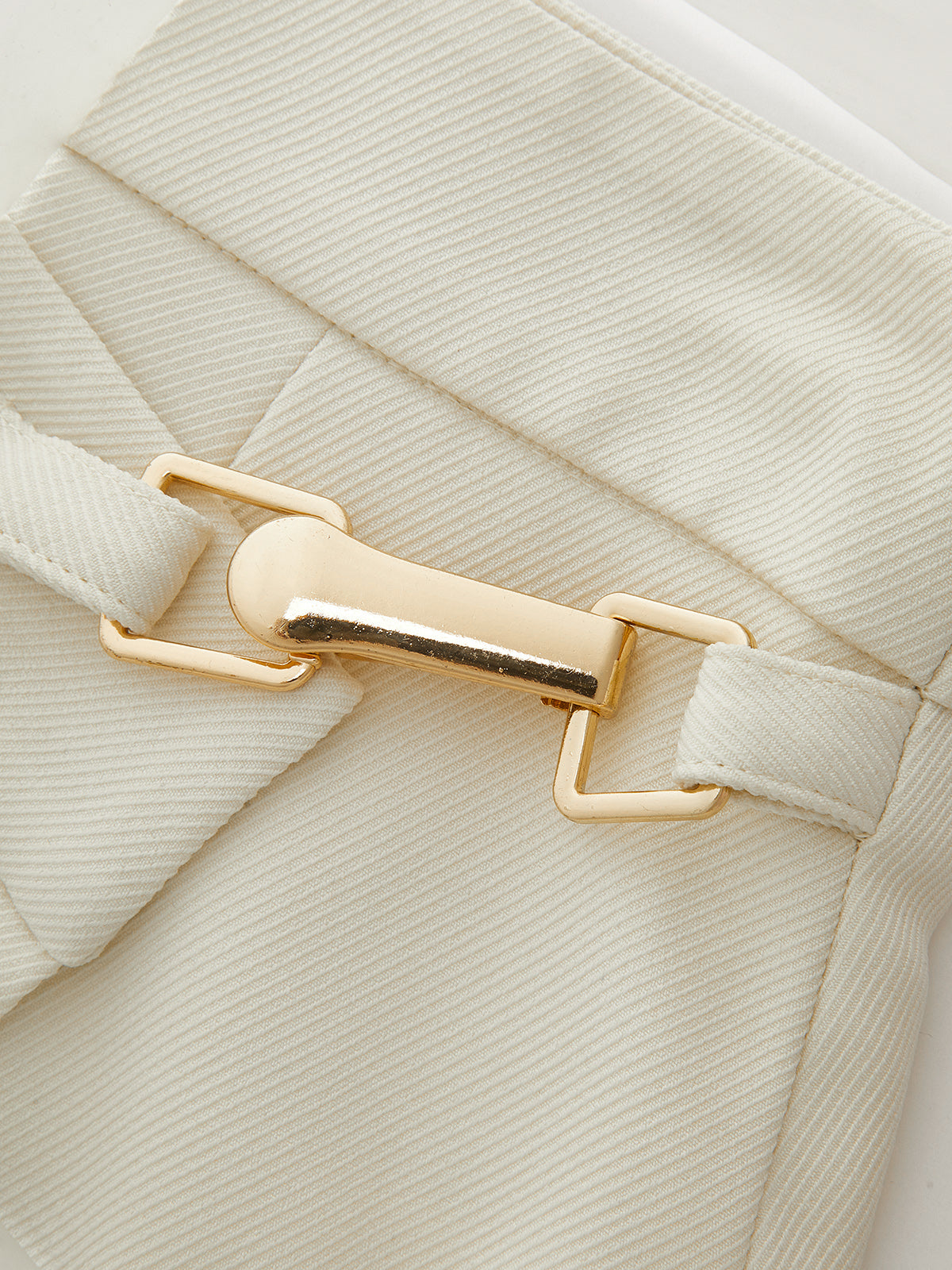 Asymmetric Buckle Detail Mini Skirt with High Waist Design