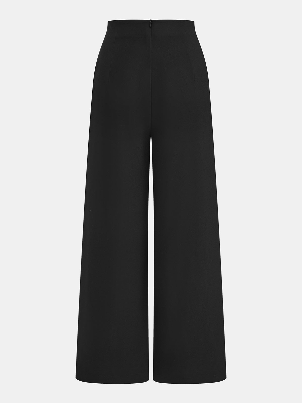 Scalloped Halter Crop Top & High-Waisted Pants Set for Women