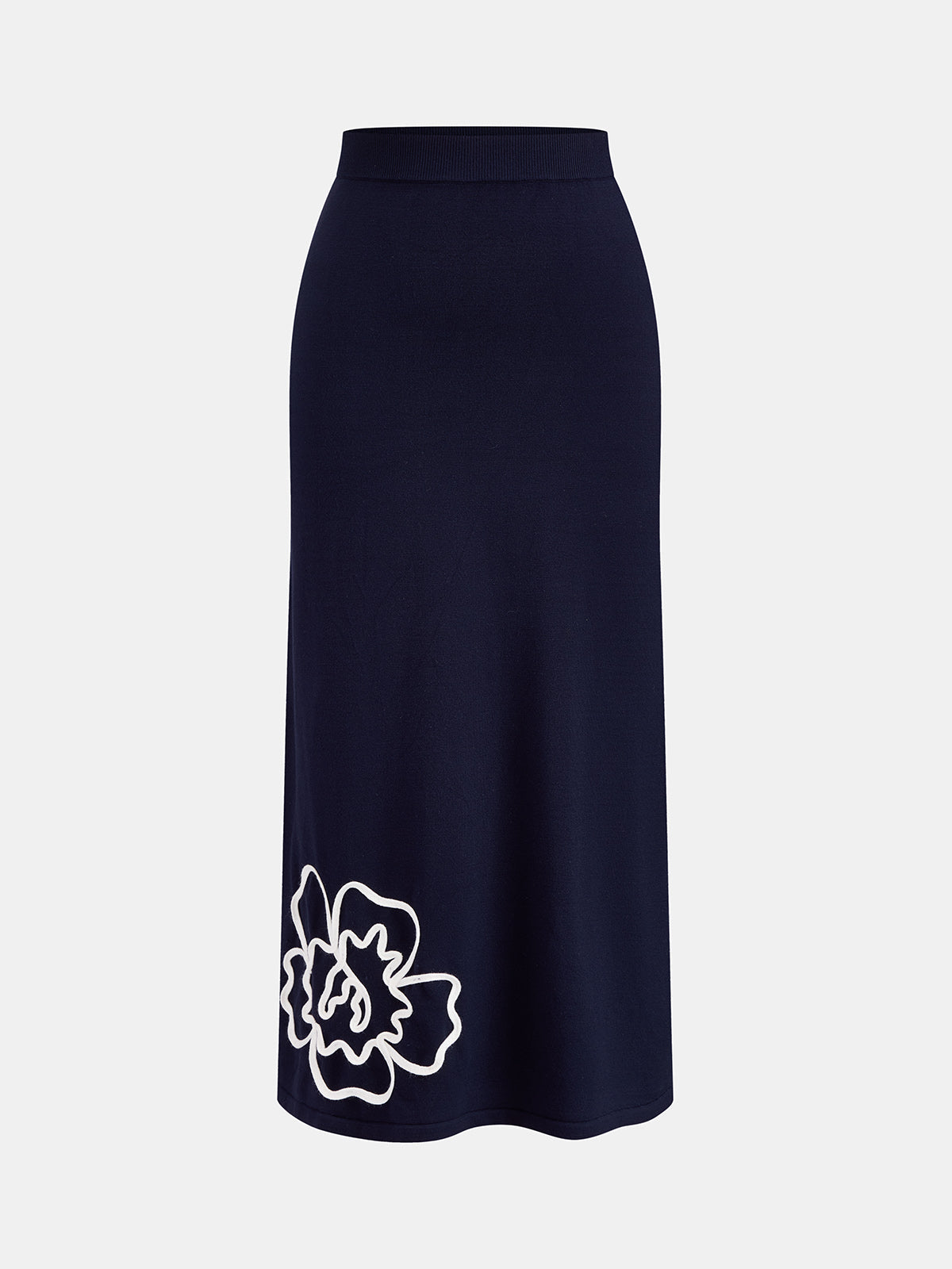 Floral Applique Knitted Co-Ord Set for Women Trendy Casual Outfit