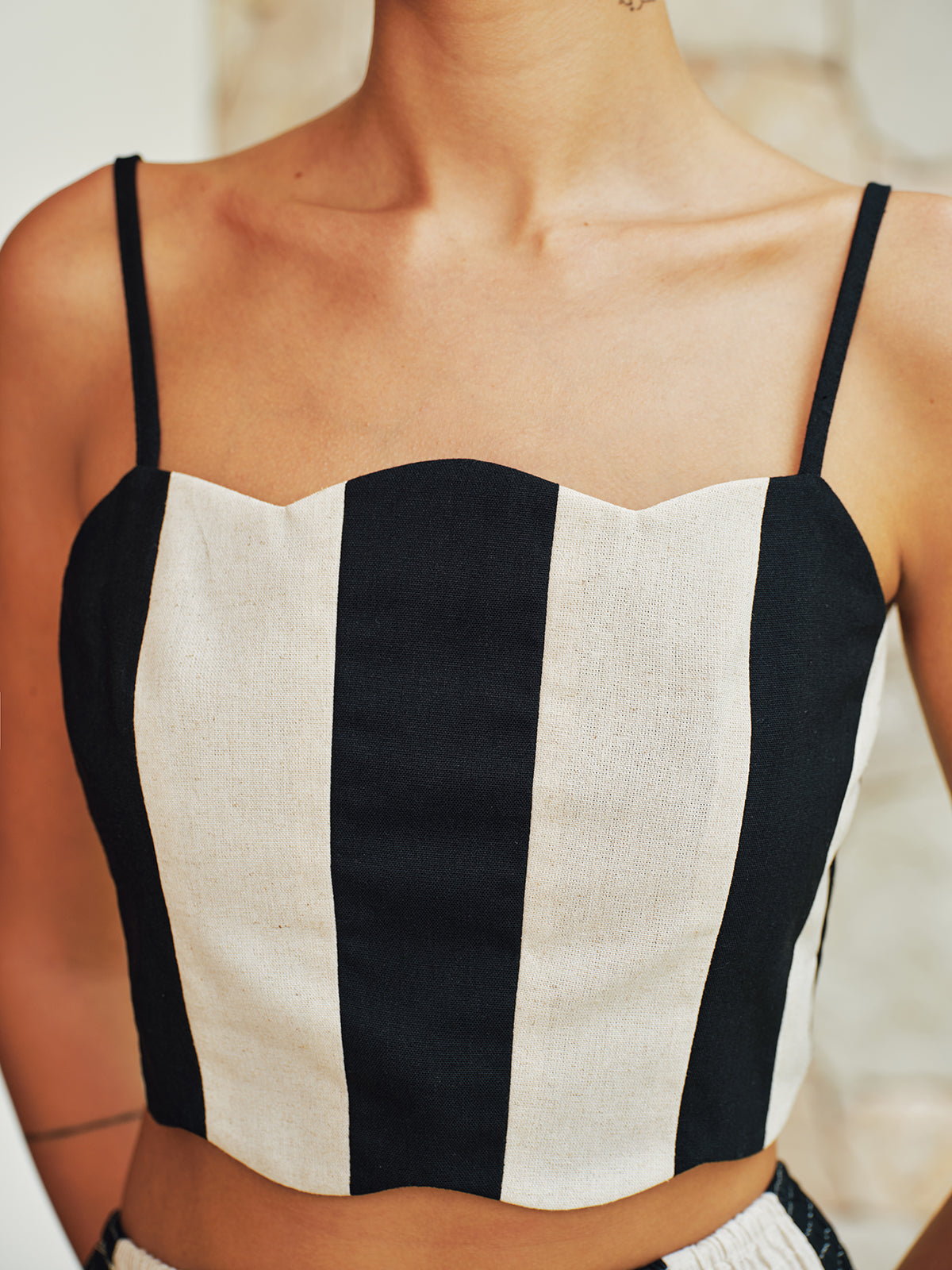Striped Cami Top & Smocked Maxi Skirt Set - Women's Casual Summer Outfit