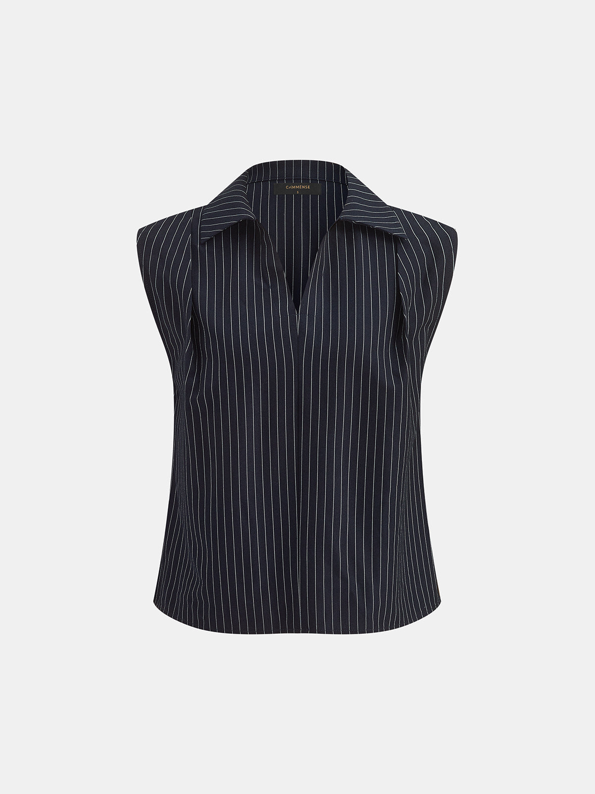 Pinstriped Sleeveless Shirt & Pants Set for Casual Wear