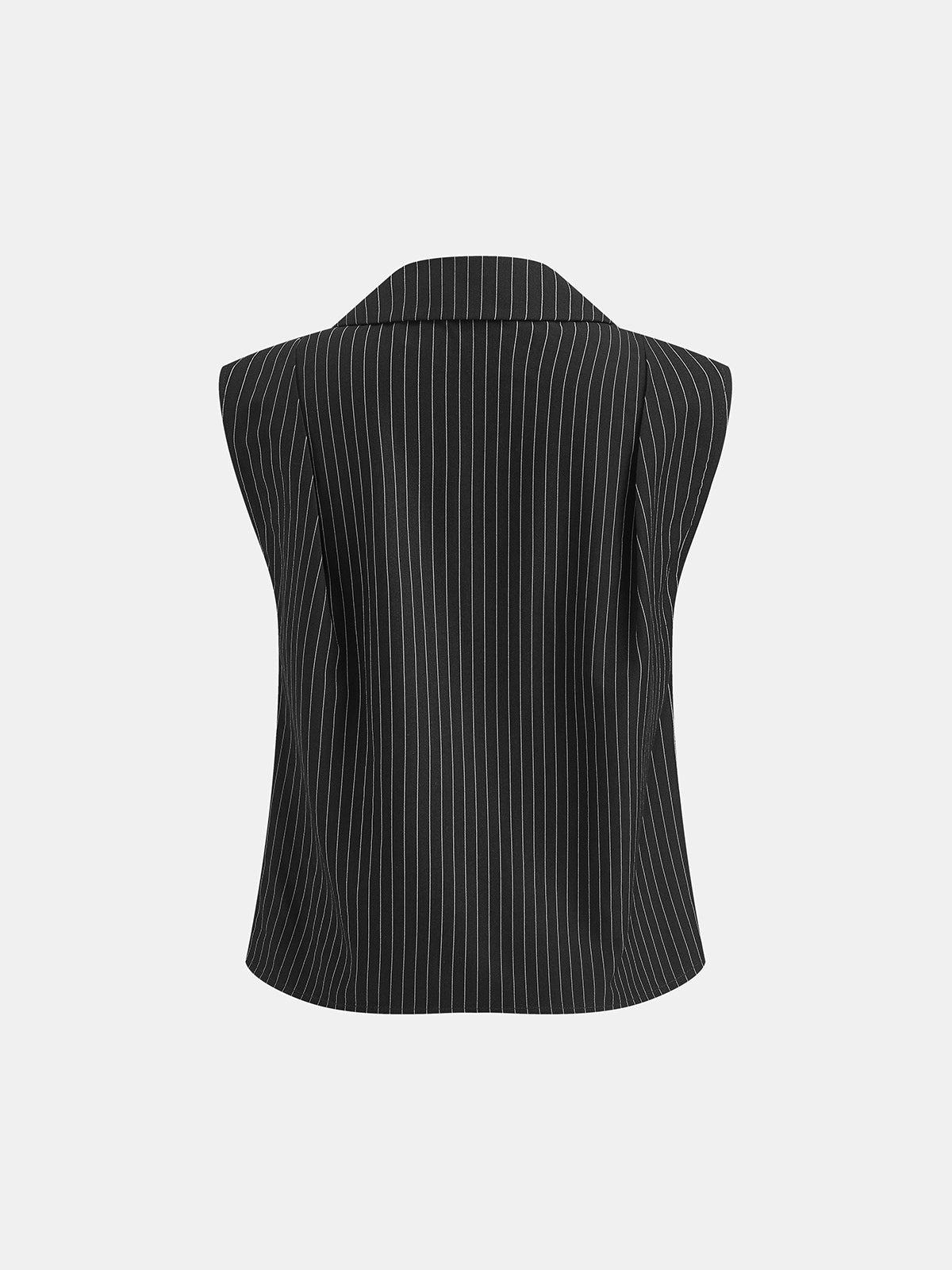 Pinstriped Sleeveless Shirt & Pants Set for Casual Wear