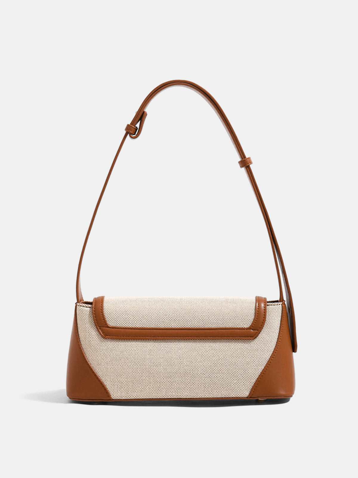 Vintage Lock Clasp Baguette Shoulder Bag Timeless Elegant Leather Design