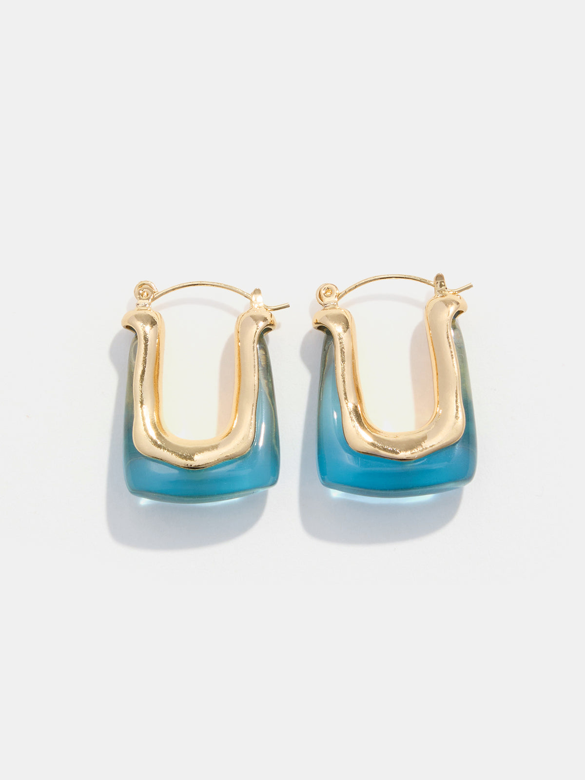 Square Resin Hoop Earrings, Trendy Lightweight Statement Accessory