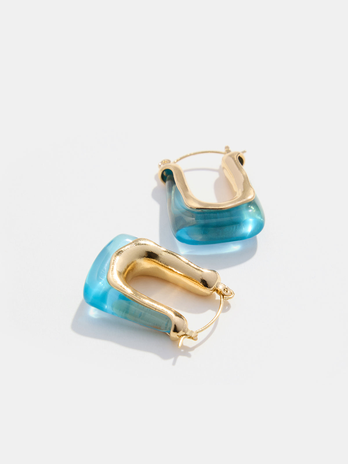 Square Resin Hoop Earrings, Trendy Lightweight Statement Accessory