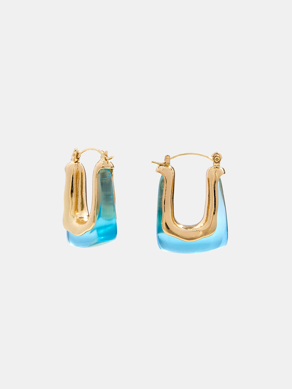 Square Resin Hoop Earrings, Trendy Lightweight Statement Accessory