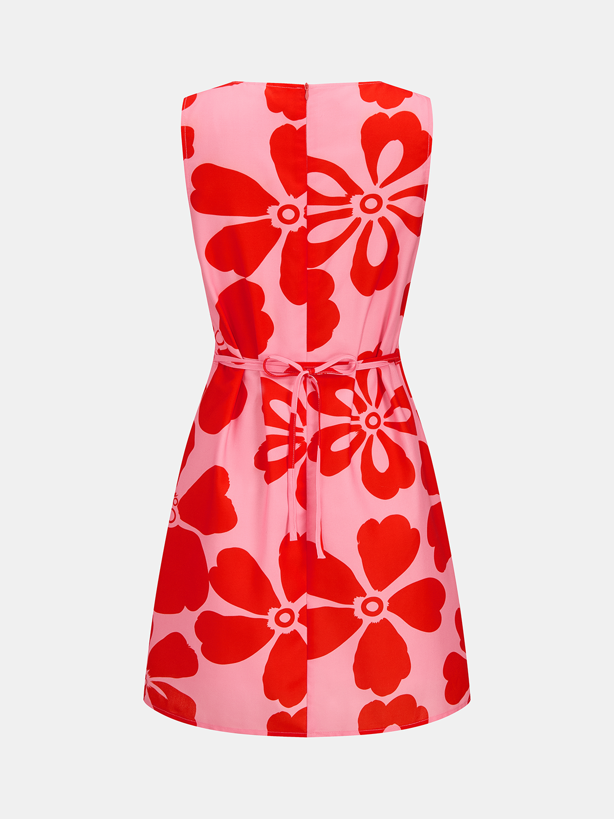 Large Floral Sleeveless Mini Dress for Summer Casual Wear