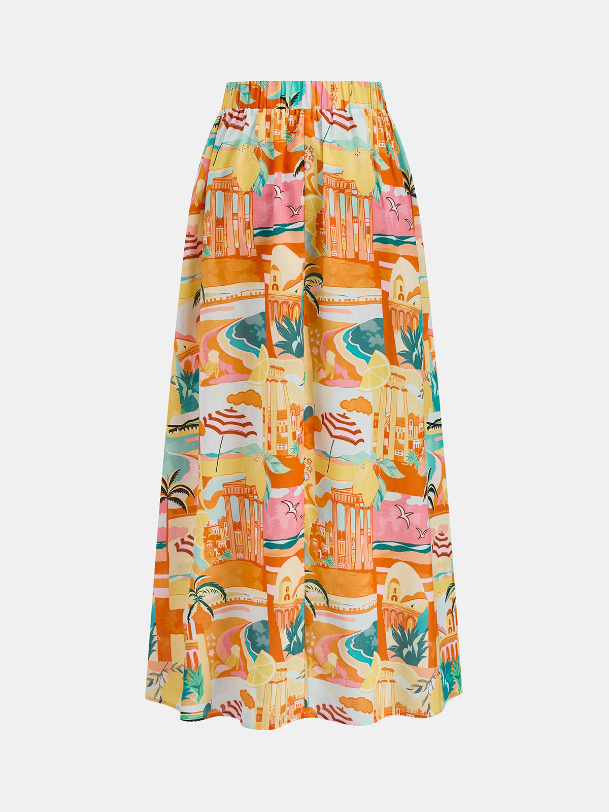 Printed Vacation Two Piece Skirt Set Summer Beach Outfit Women