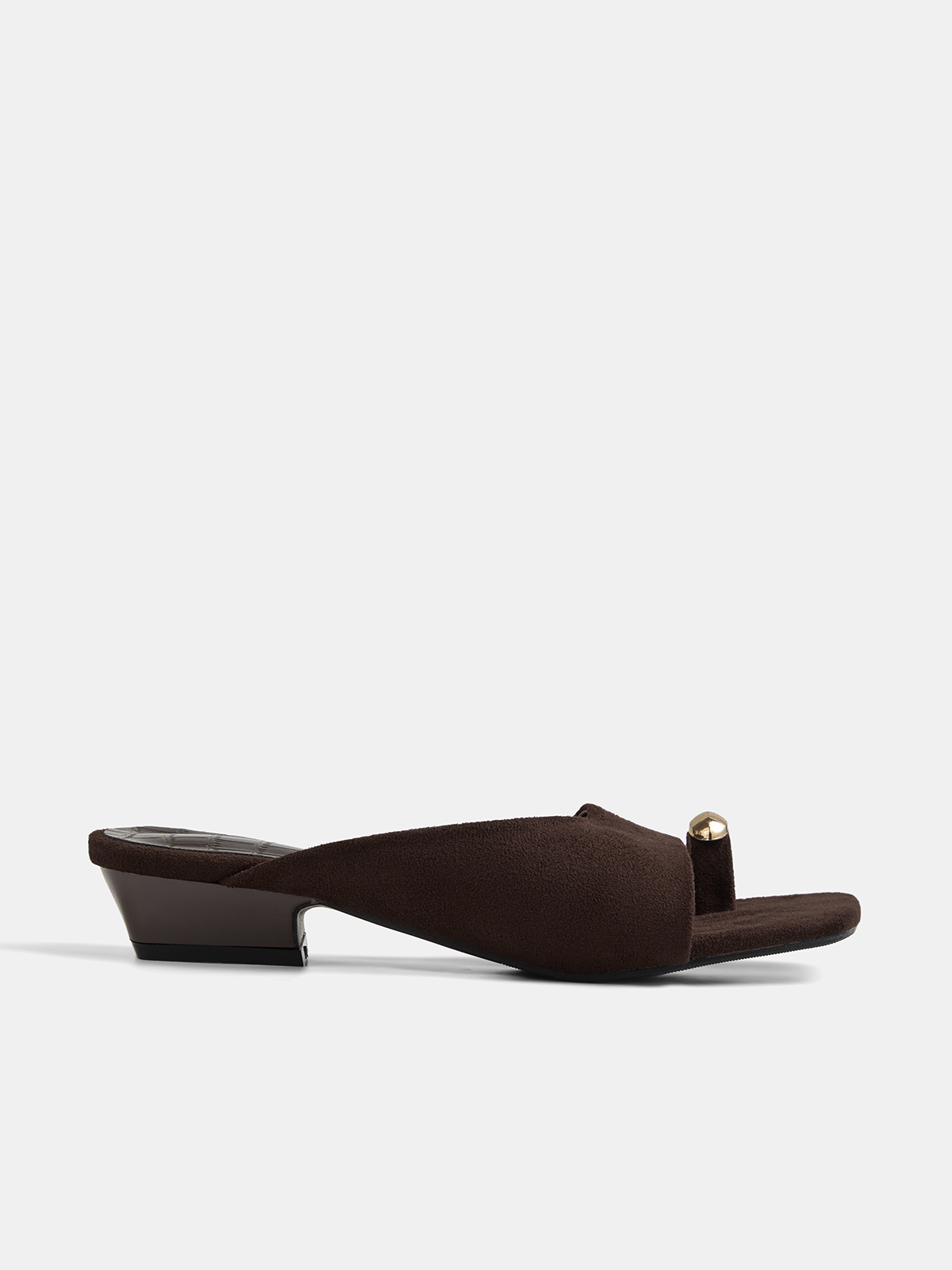 Metal Accent Croc Embossed Flat Slide Sandals for Women, Comfort Fashion Footwear
