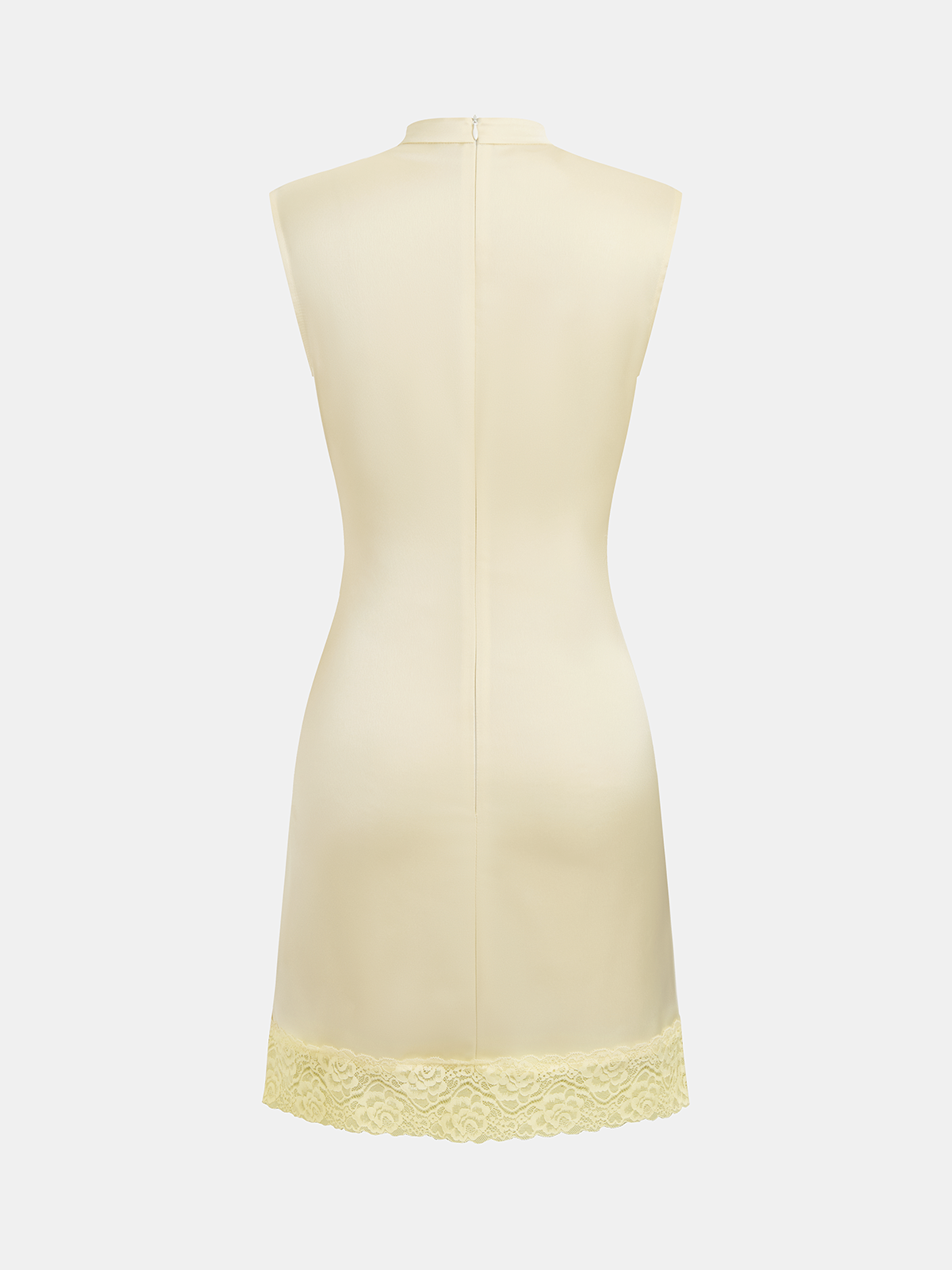 Lace Trim Satin Sleeveless Mini Dress for Women - Elegant Evening Wear