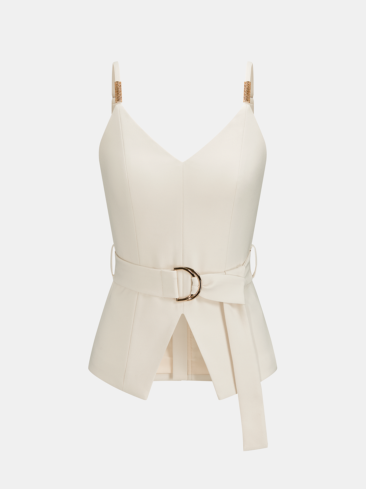 Belted Cami Top & Pleated Wide Leg Pants Set for Women