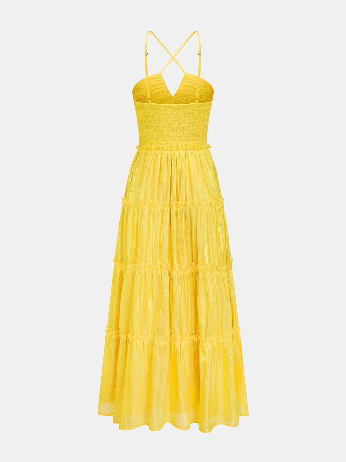 Halter Ruched Tiered Maxi Dress for Elegant Evening Events