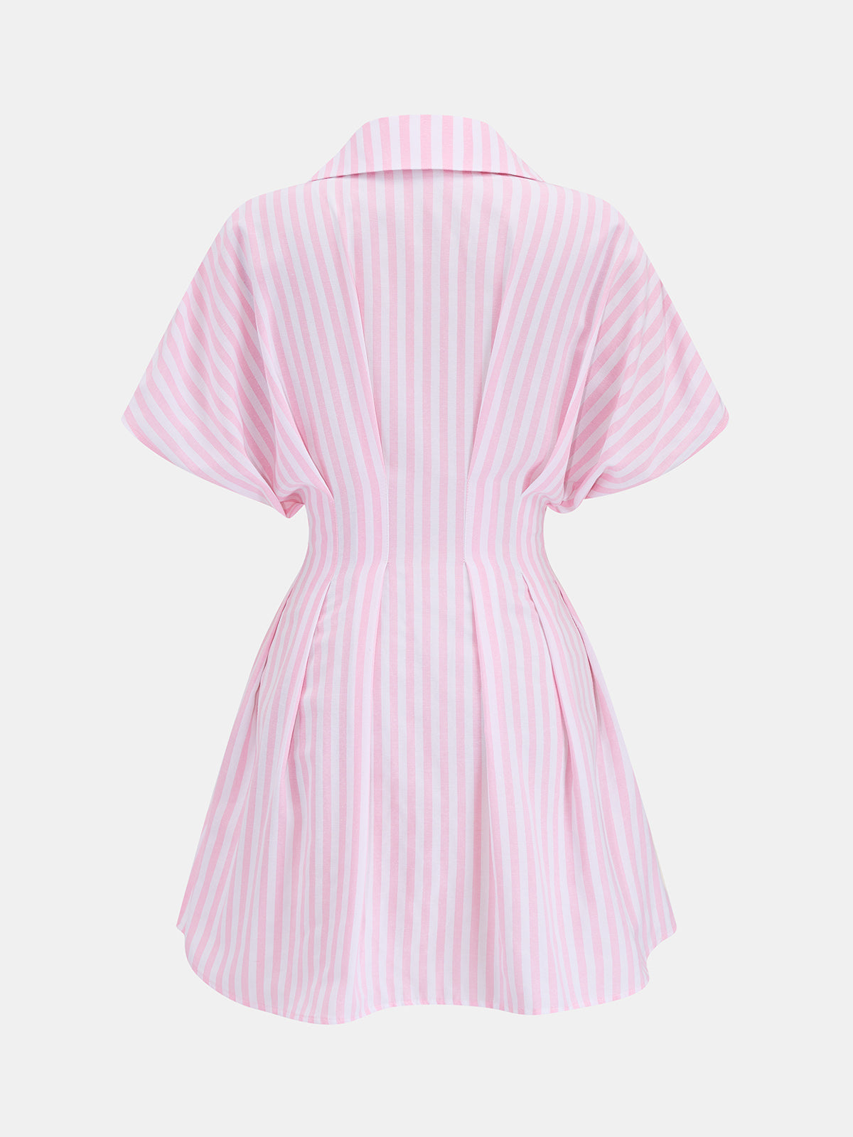 Striped Cinched Waist Shirt Dress with Belt Detail