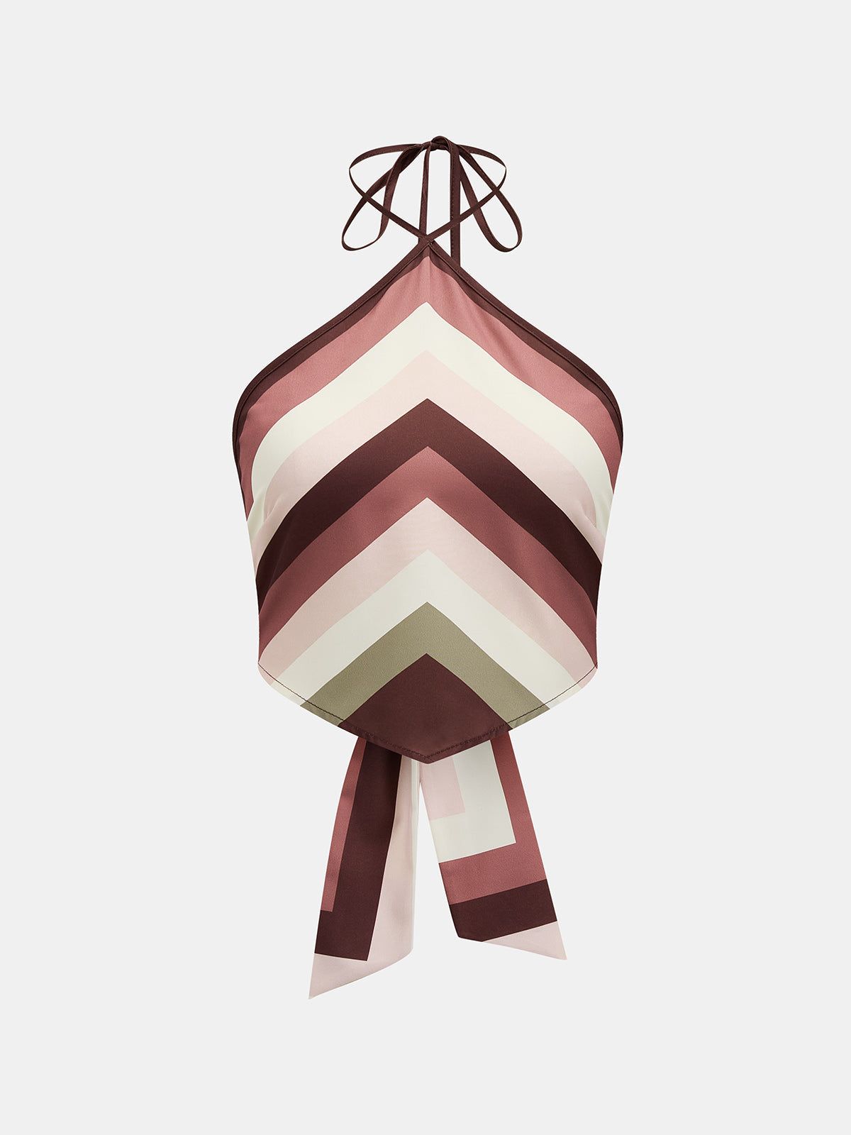 Geometric Print Halter Top & Pants Set for Summer Casual Wear