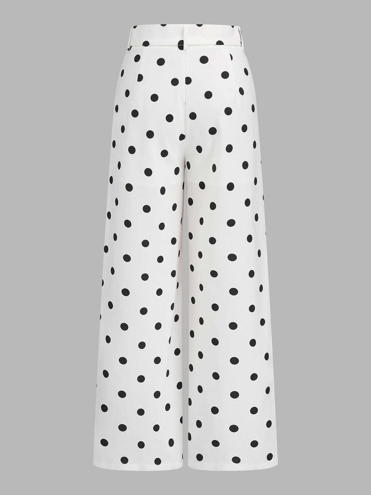 Polka Dot Twist Top & Belted Pants Set - Women's Fashion Outfit