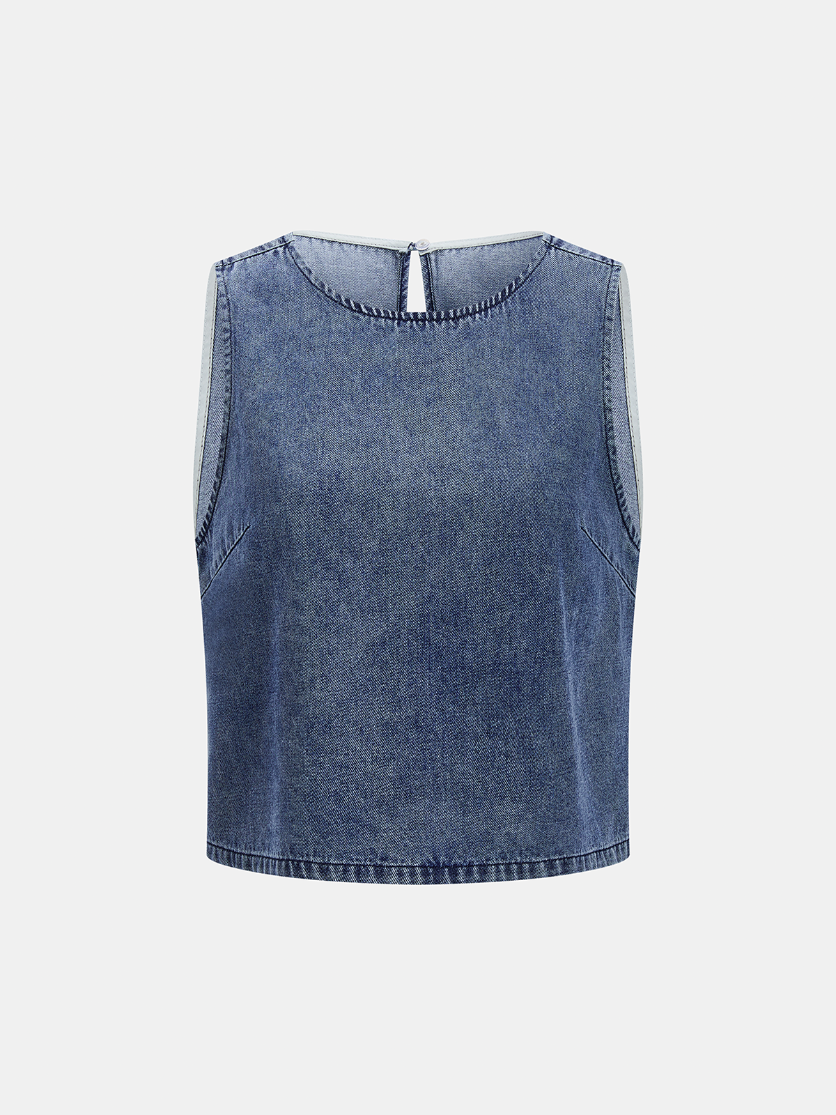 Sleeveless Denim Top & Drawstring Jeans Set for Casual Wear