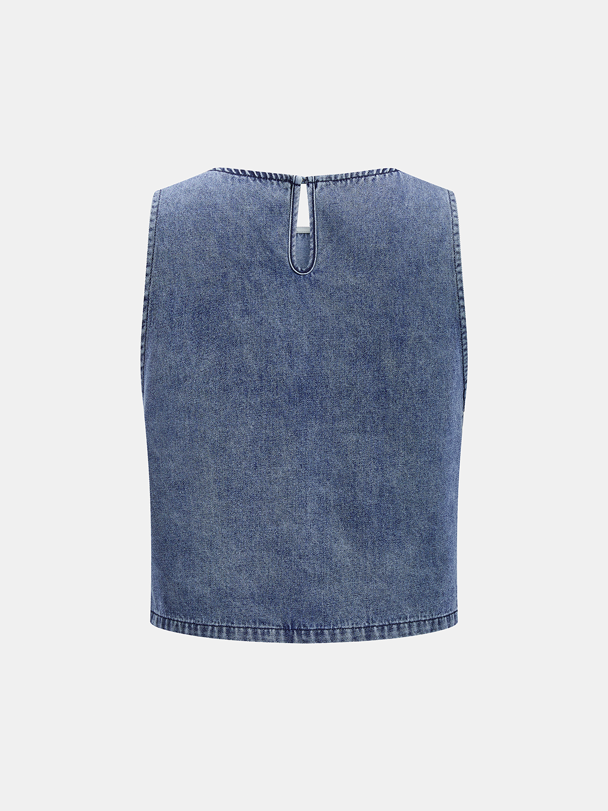 Sleeveless Denim Top & Drawstring Jeans Set for Casual Wear