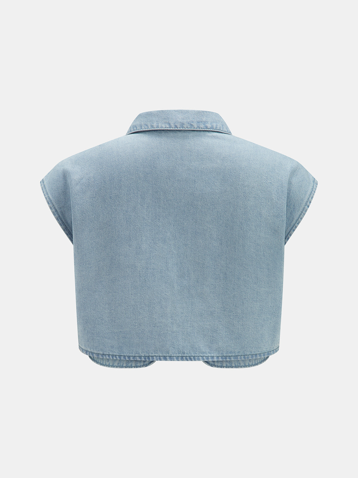 Sleeveless Crop Denim Top & Pleated Pants Set for Women Casual Wear