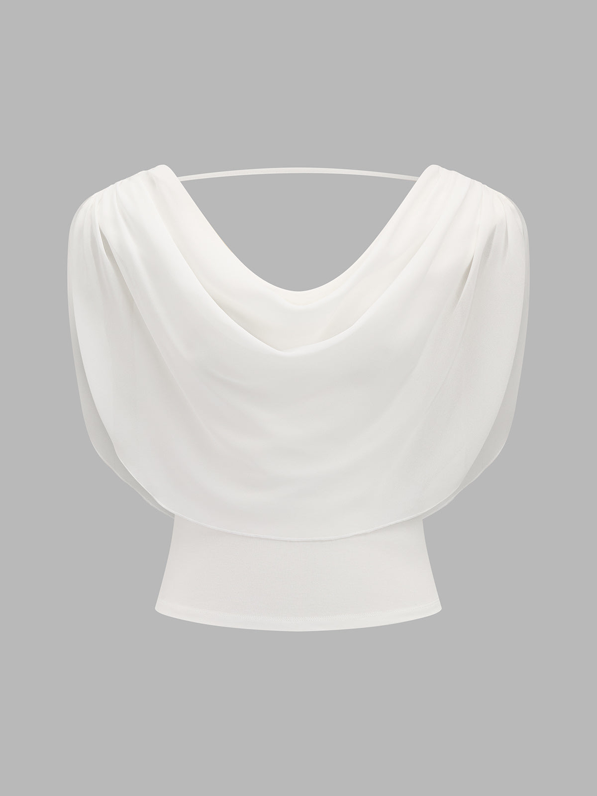 Draped Cowl Neck Sleeveless Fitted Top for Elegant Evening Wear