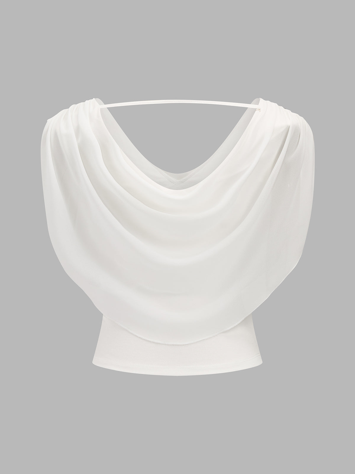 Draped Cowl Neck Sleeveless Fitted Top for Elegant Evening Wear