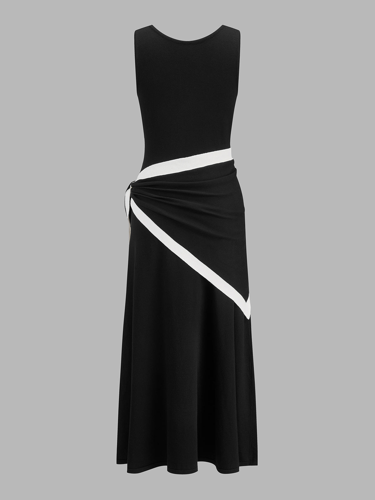 Color Block Tie Waist Sleeveless Maxi Dress for Elegant Summer Outings