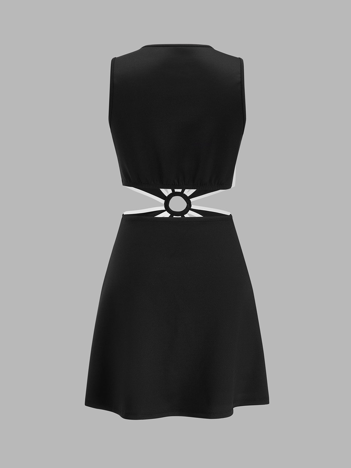 Floral Cutout Sleeveless A-Line Mini Dress for Summer Weddings and Events