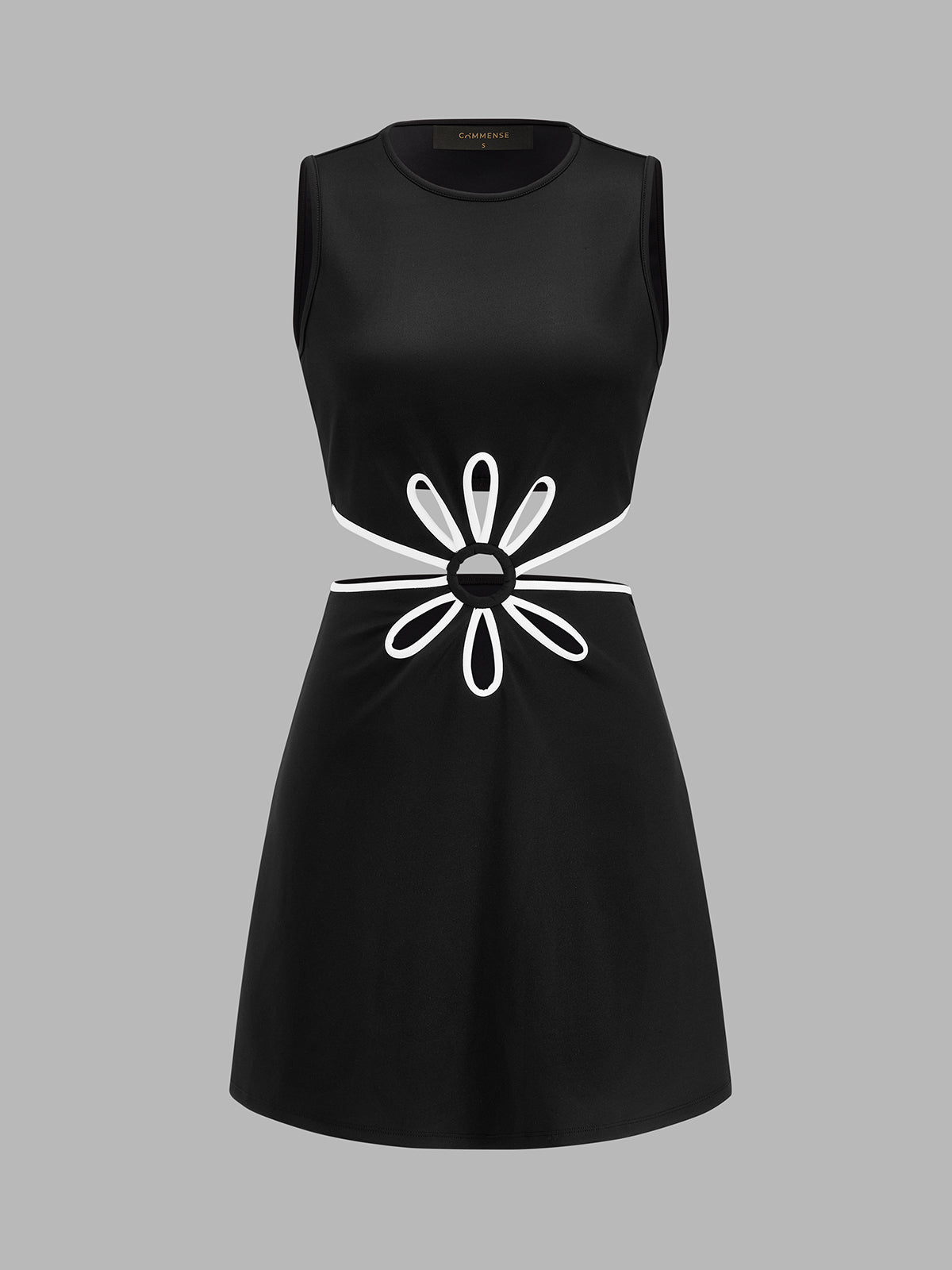 Floral Cutout Sleeveless A-Line Mini Dress for Summer Weddings and Events