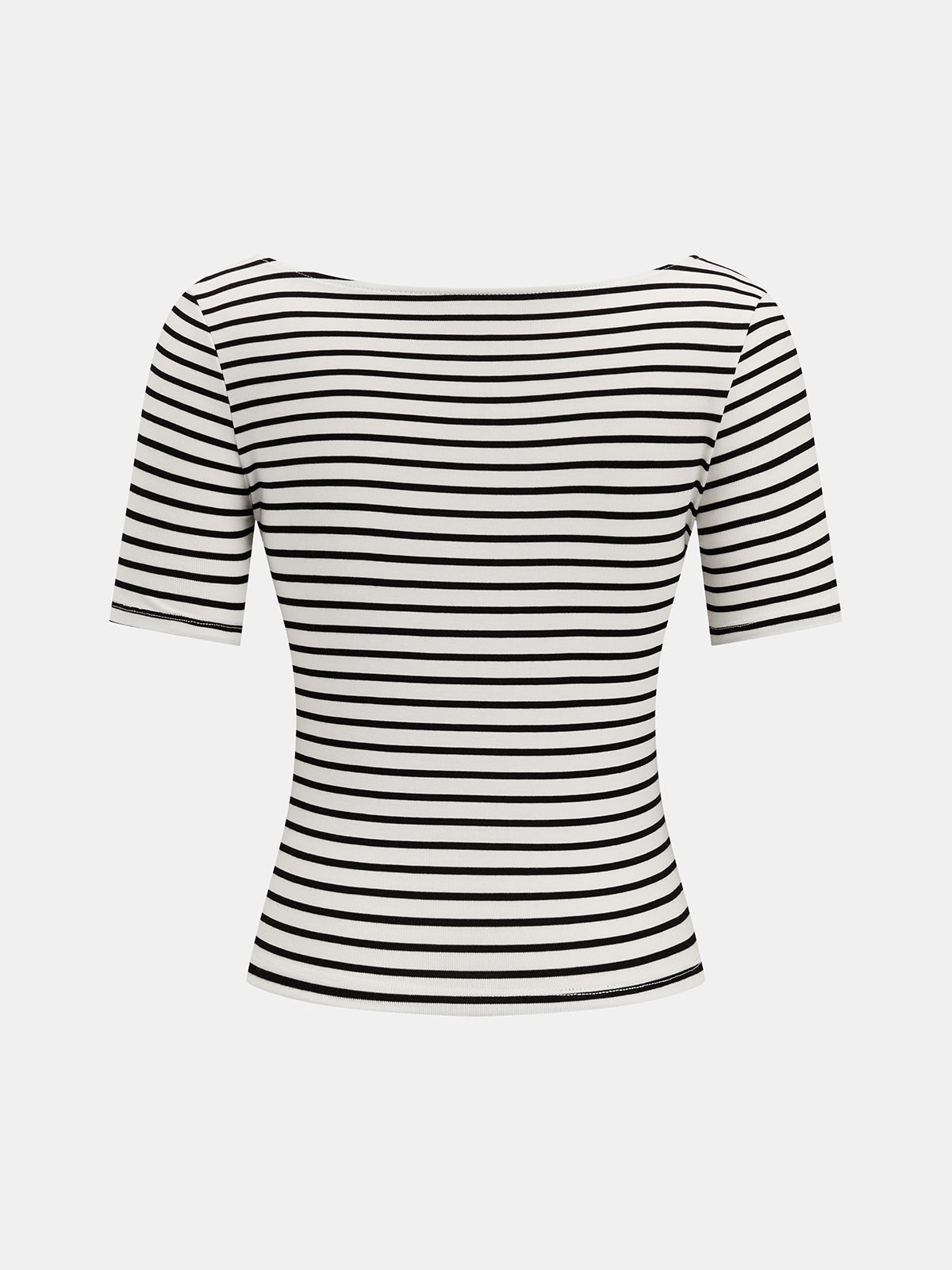 Striped Tie-Front V-Neck Slim Top for Women Casual Wear