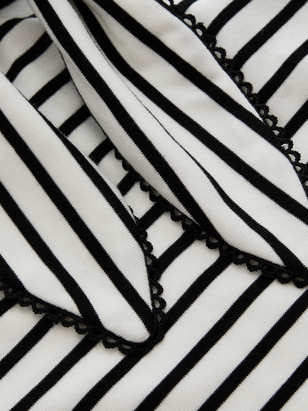 Striped Tie-Front V-Neck Slim Top for Women Casual Wear