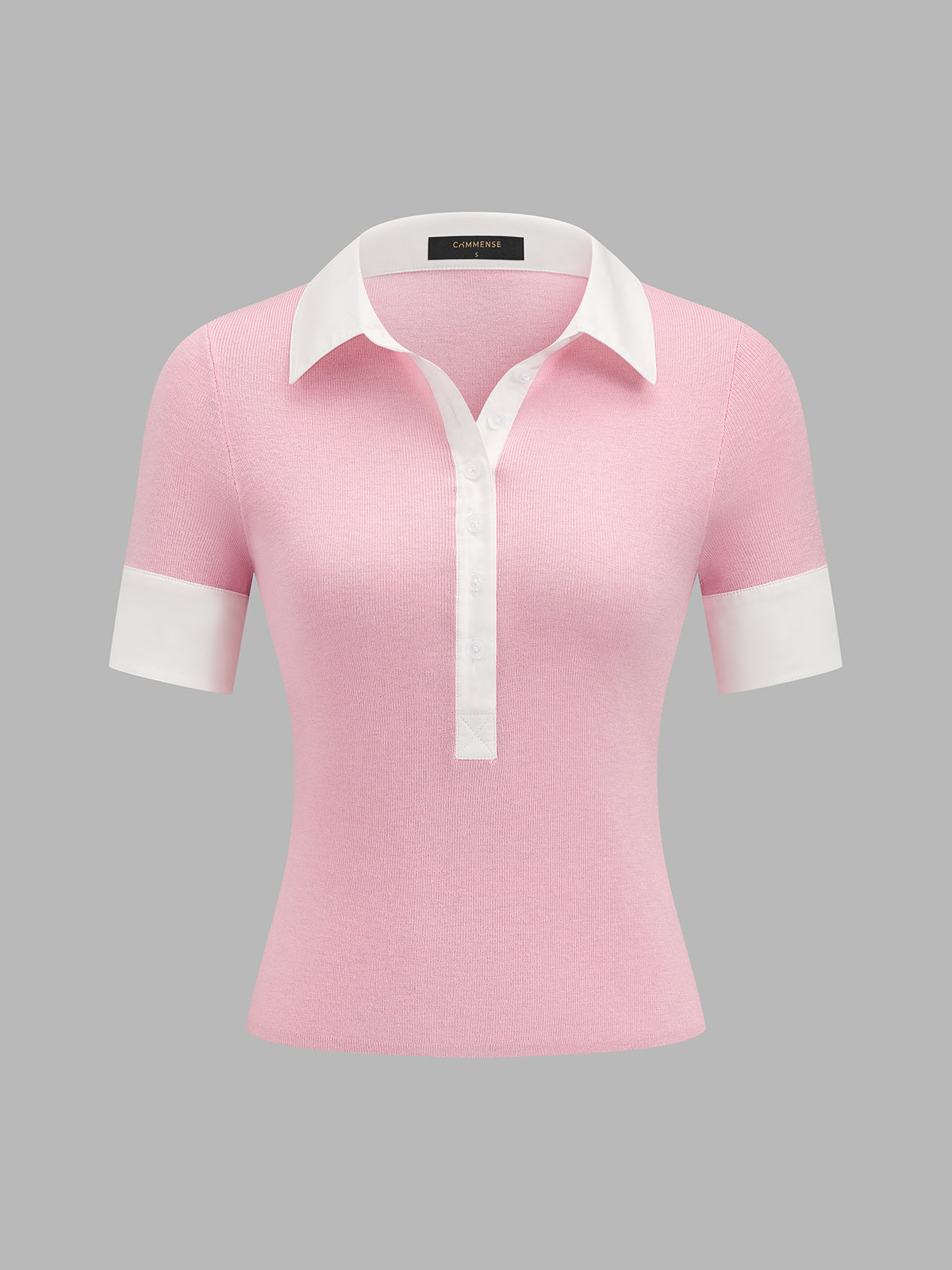 Color Block Collar Wool Blend Knit Polo Top for Men, Casual Stylish