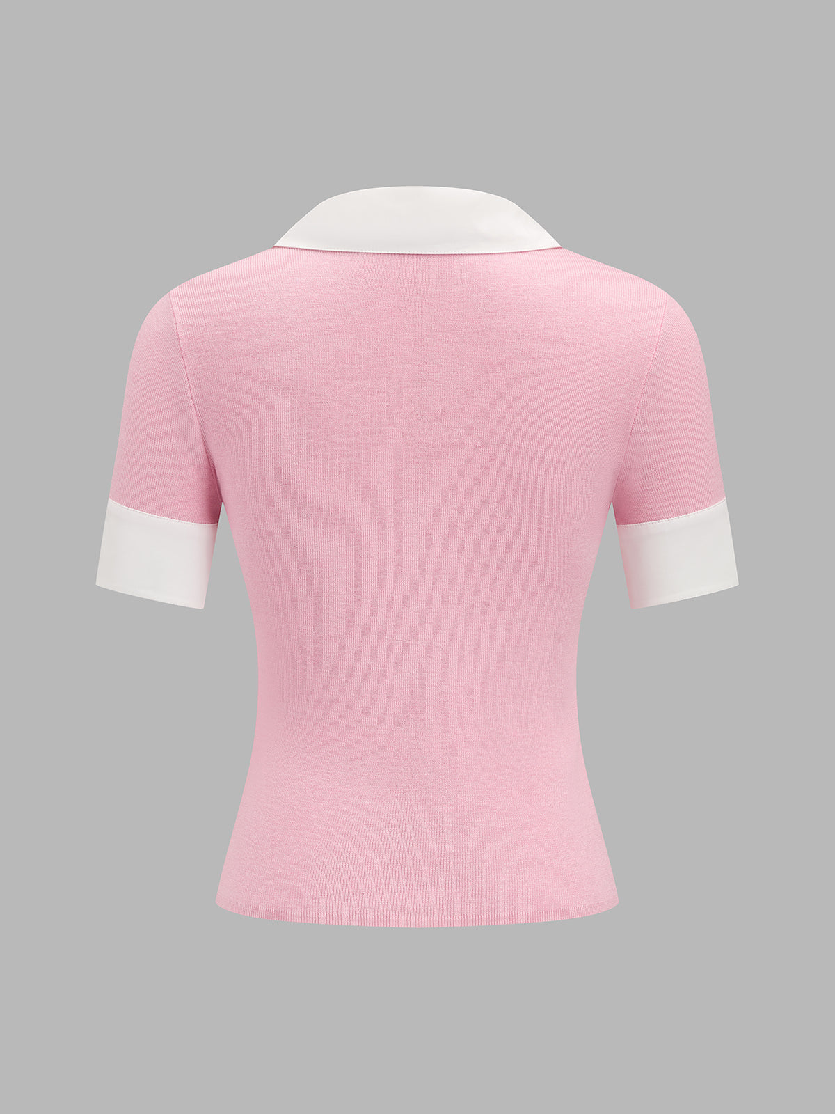 Color Block Collar Wool Blend Knit Polo Top for Men, Casual Stylish