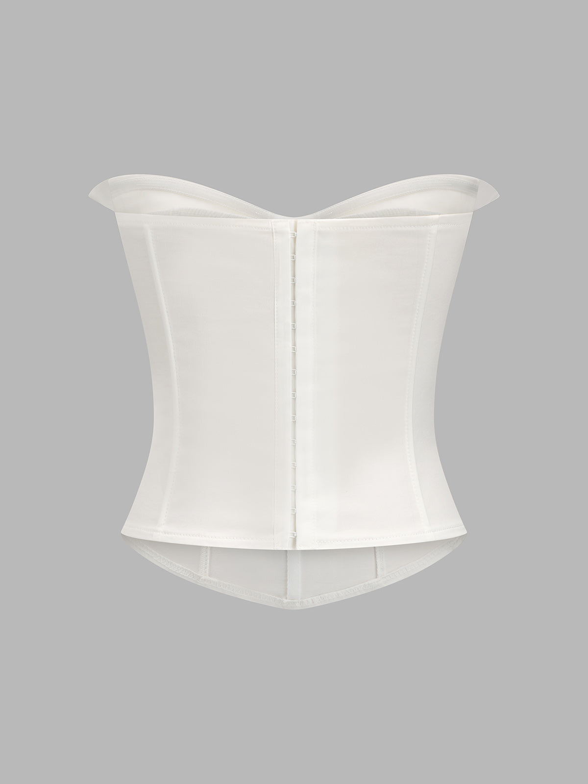 Fold Over Strapless Tie Decor Corset Top with Lace-Up Back