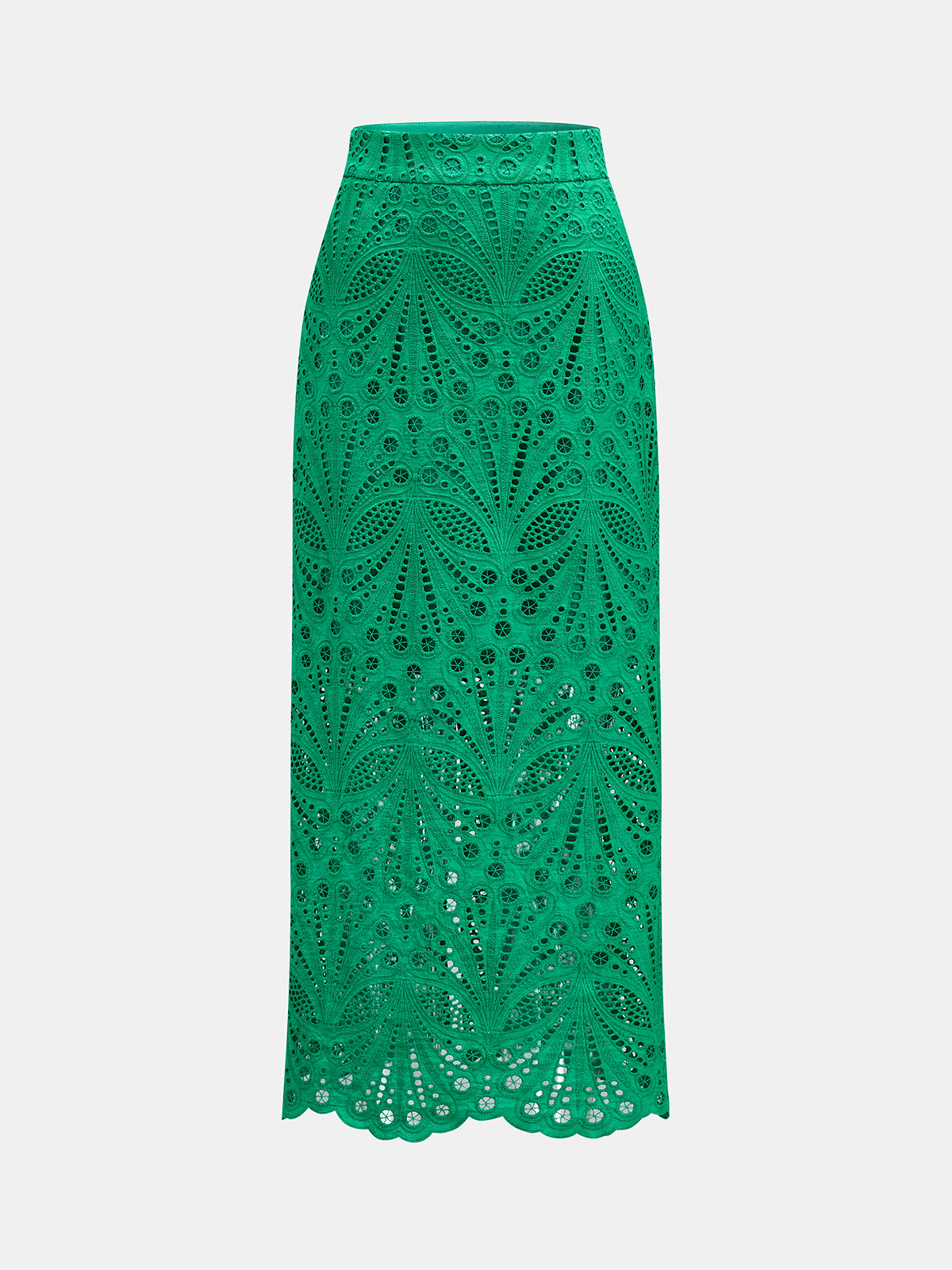 Hollow Lace Two Piece Skirt Set Elegant Floral Design