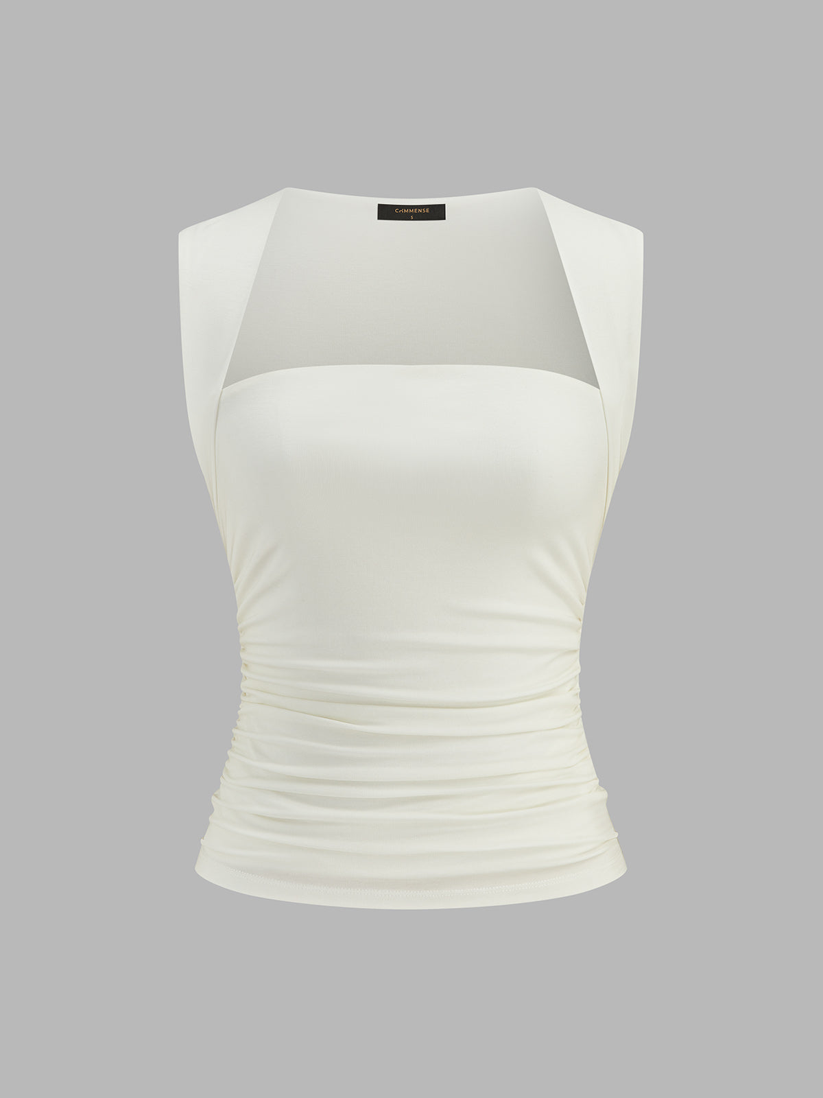 Square Neck Ruched Sleeveless Fitted Tank Top for Women Casual Wear