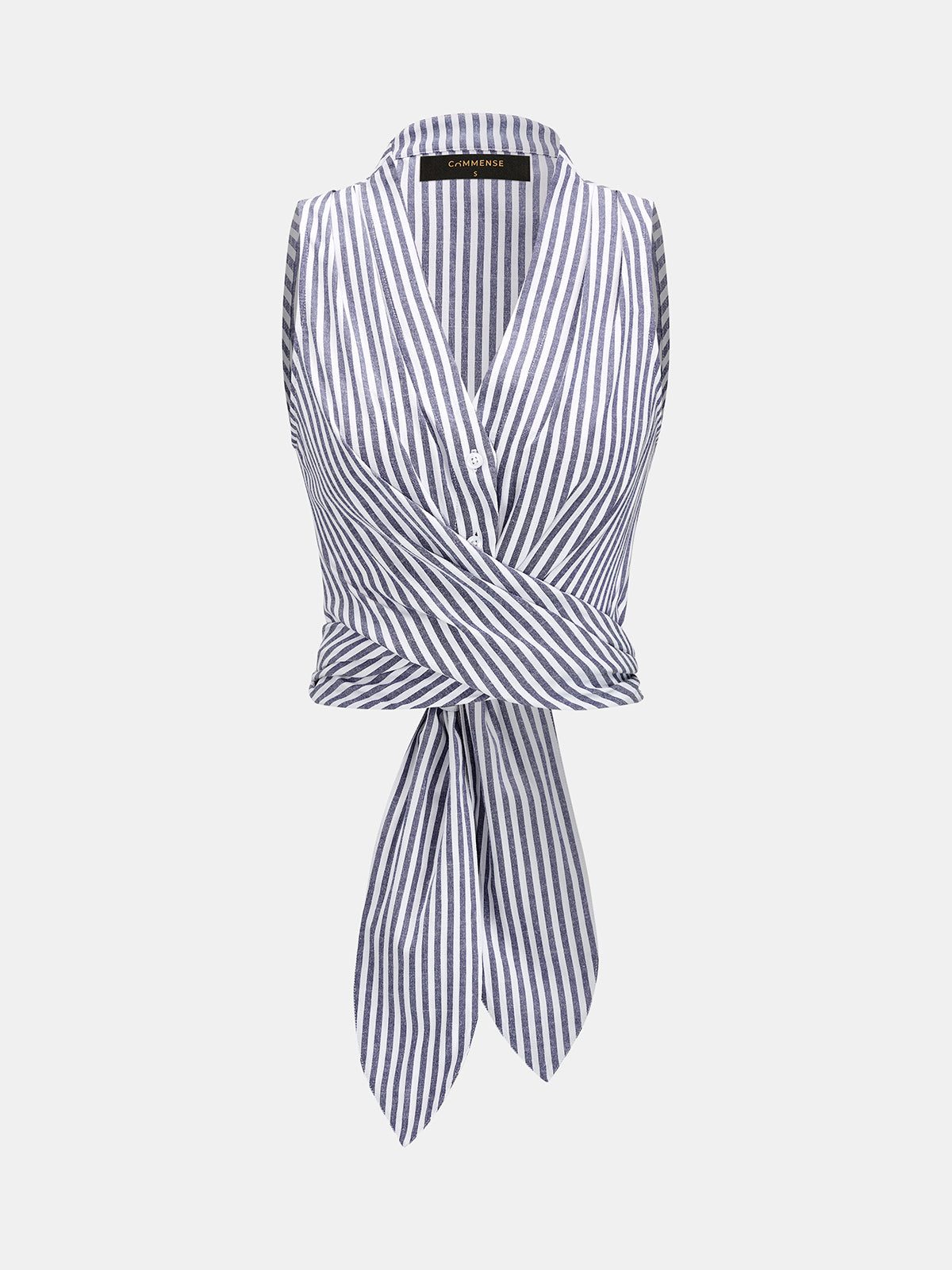 Wrap Tie Back Striped Sleeveless Shirt for Women Casual Summer Top