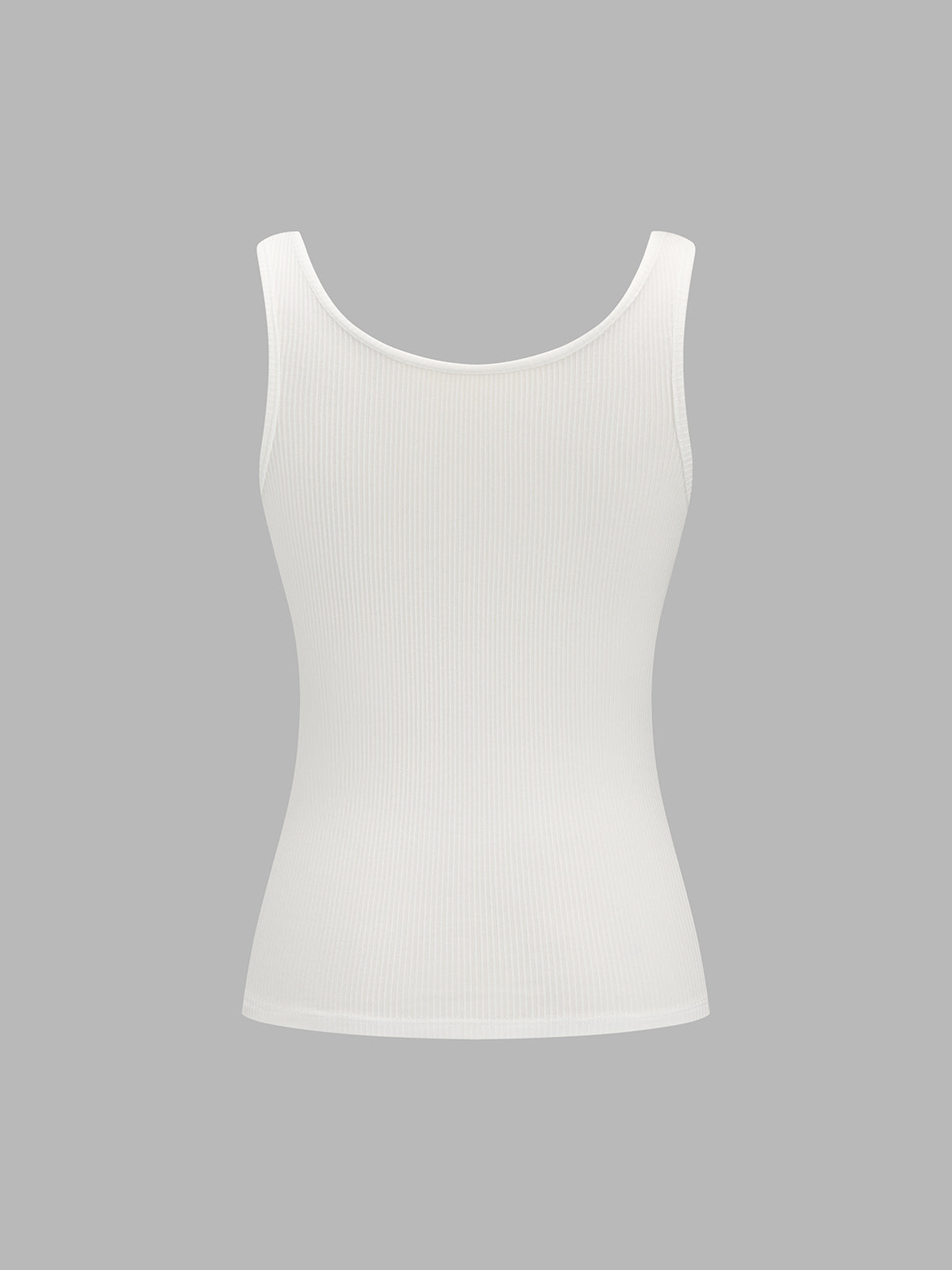 Resin Ring Strap Ribbed Slim Tank Top for Women Casual Summer Wear
