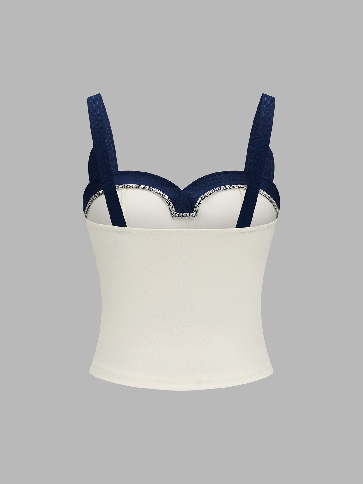 Contrast Sweetheart Neck Slim Cami Top - Women's Trendy Summer Apparel
