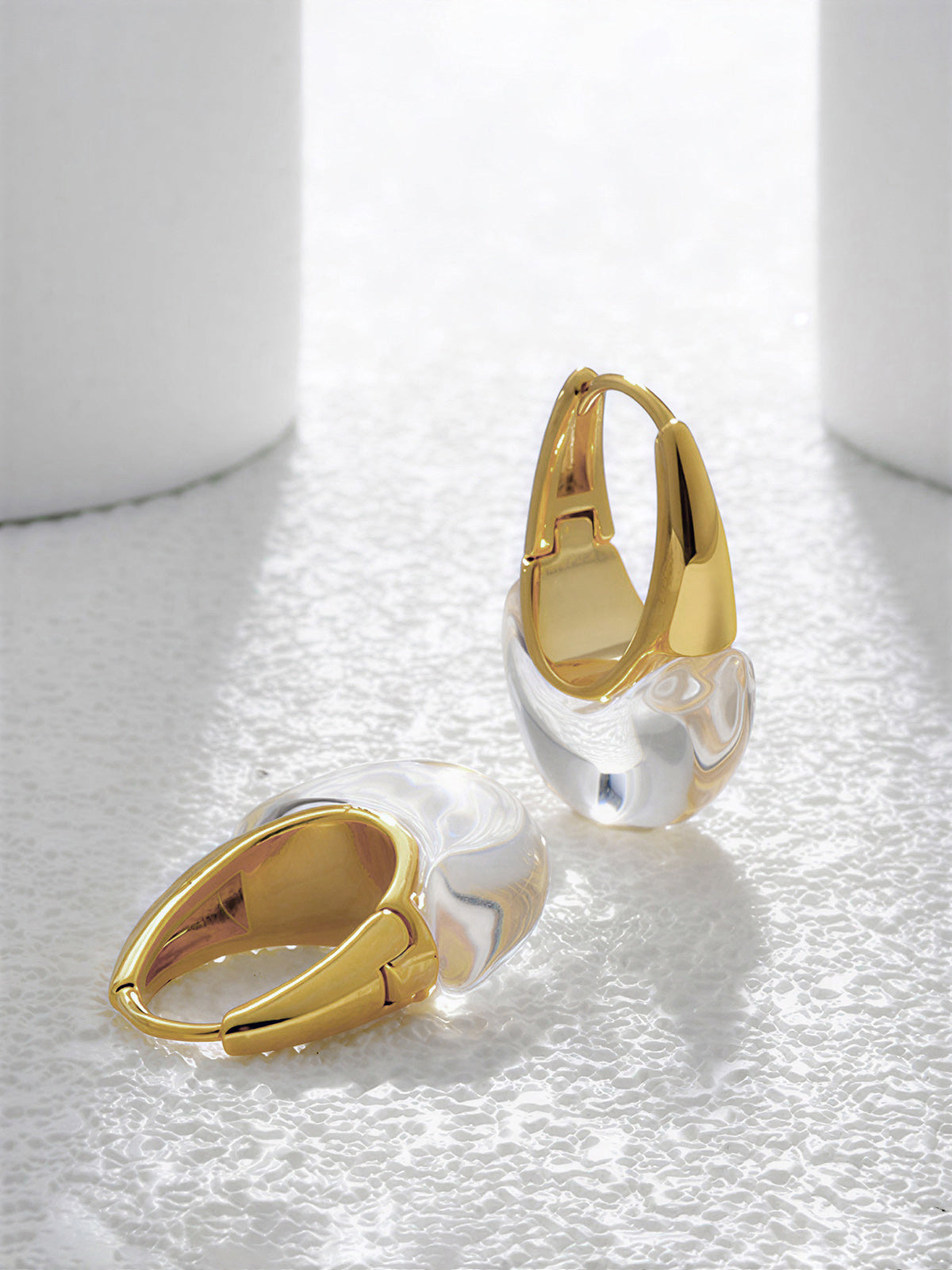 Chunky Transparent Hoop Earrings Lightweight Acrylic Statement Jewelry