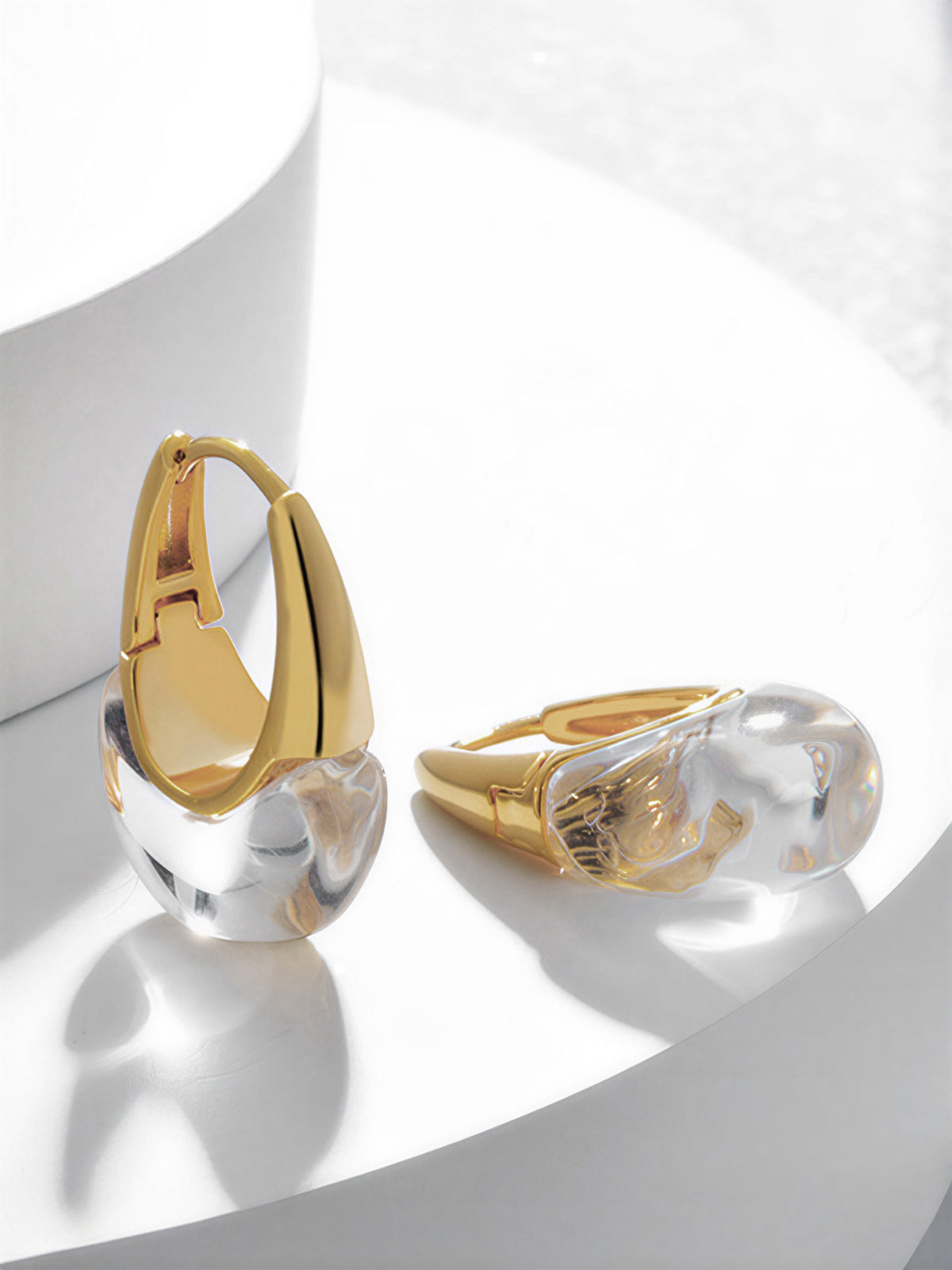 Chunky Transparent Hoop Earrings Lightweight Acrylic Statement Jewelry