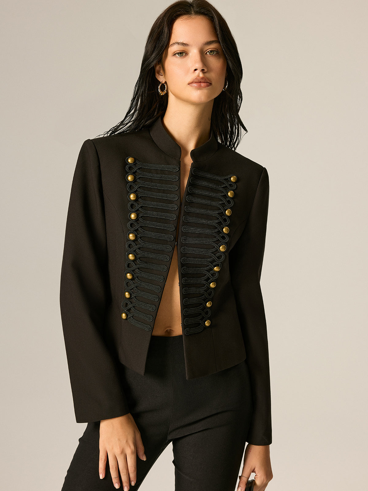 Napoleon Stand Collar Jacket for Men Classic Style Military
