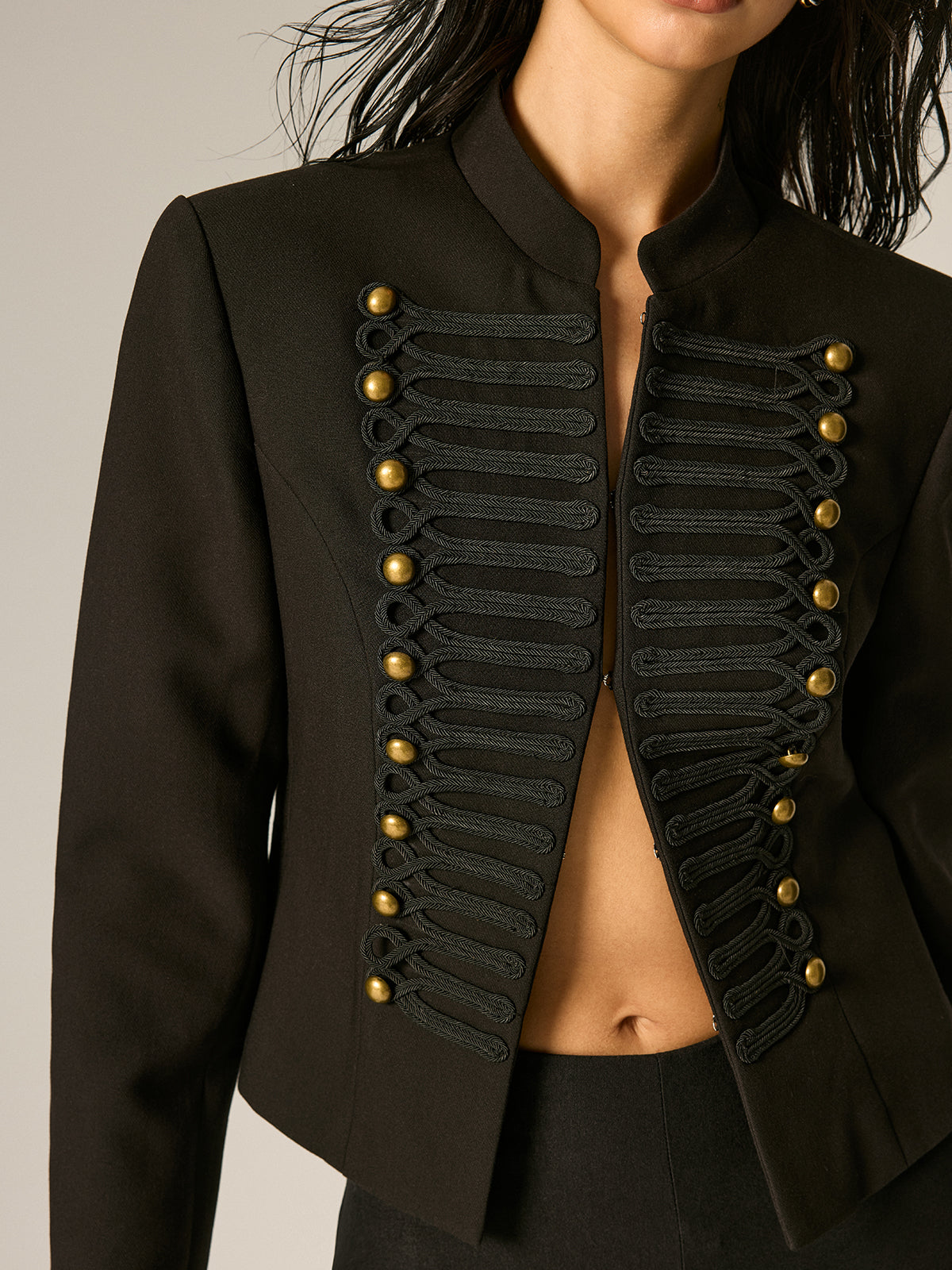 Napoleon Stand Collar Jacket for Men Classic Style Military